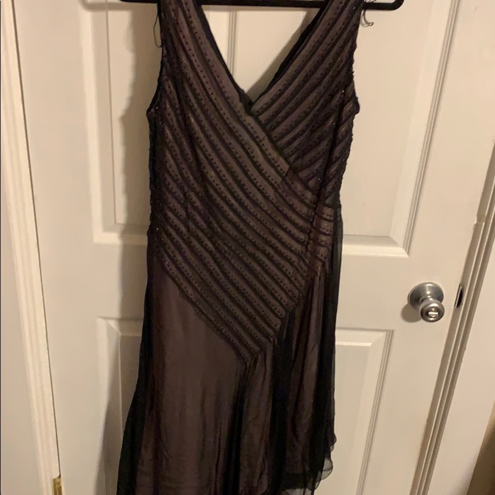 Midi black chiffon dress